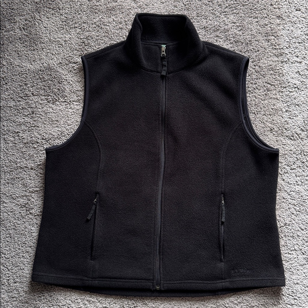 LL Bean Fleece Vest Black Size 1X